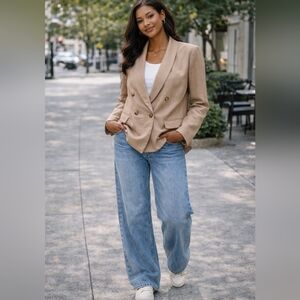 Vintage Pendleton 100% Wool Classic Tan Double-Breasted Blazer